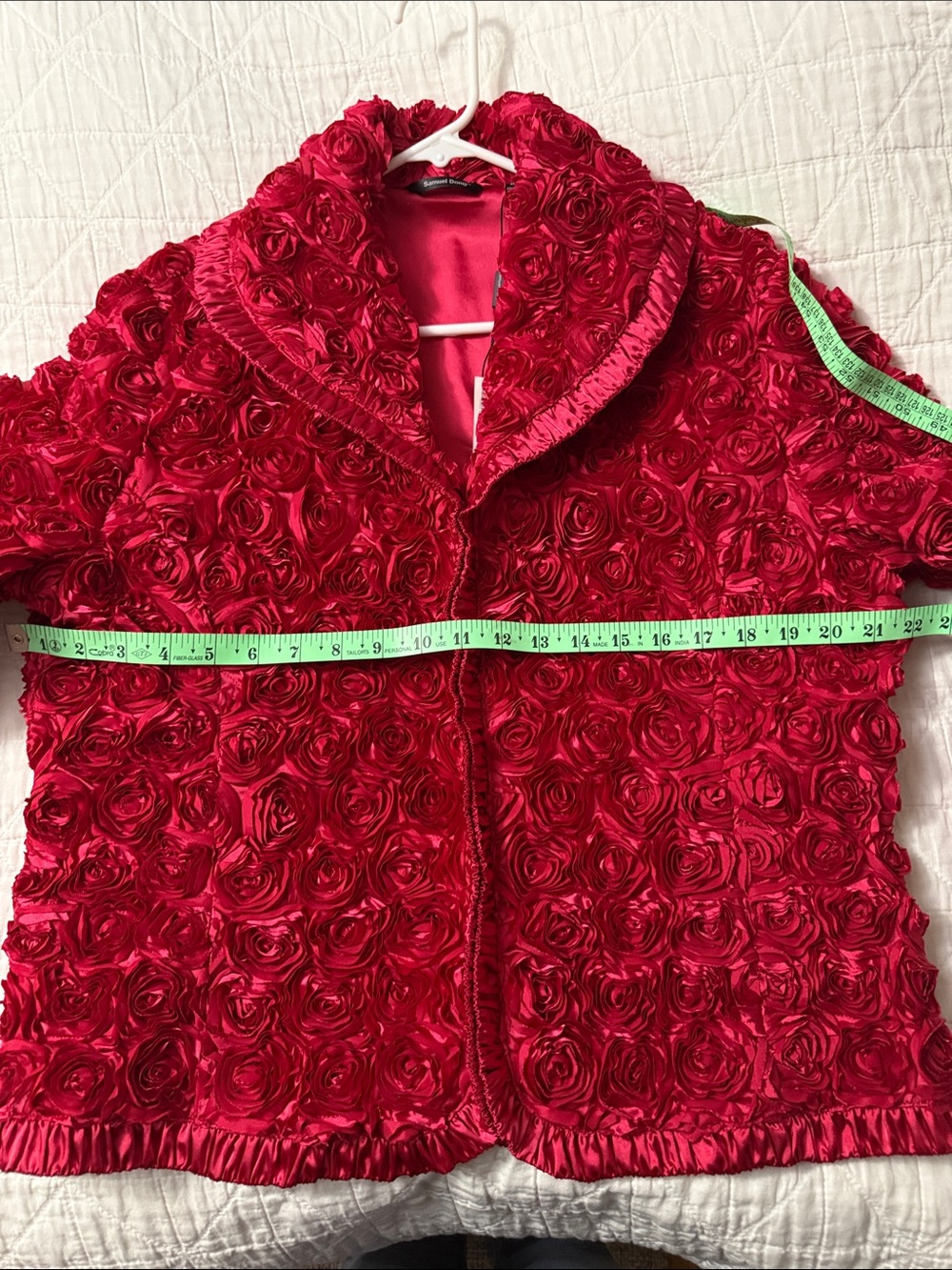 Samuel Dong Red Rosette Coquette Modern Romantic Jacket - XL - Picture 6 of 10